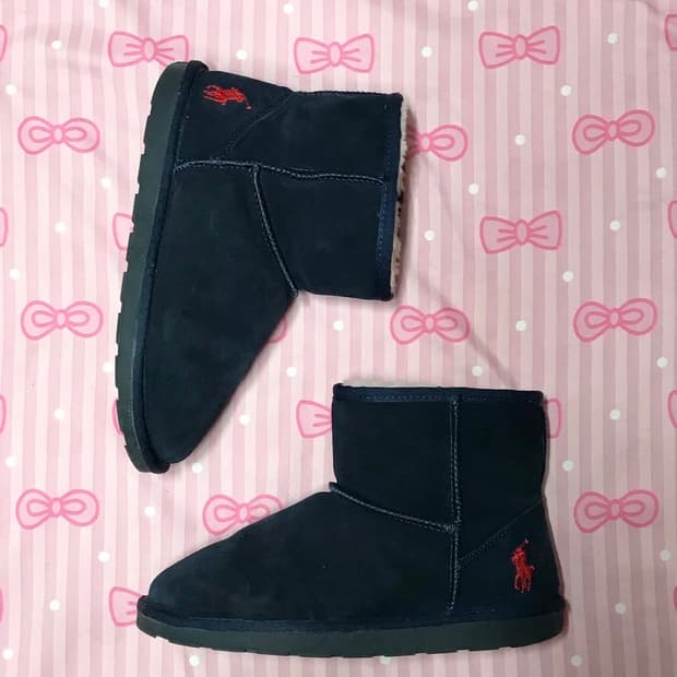 폴로 랄프로렌 스웨이드 양털 숏 부츠