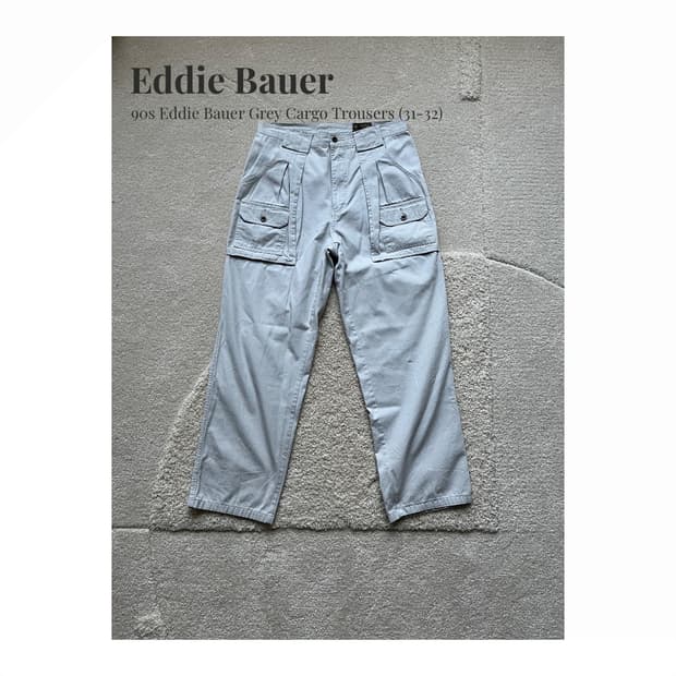 90s Eddie Bauer 그레이 카고 팬츠 (31-32)
