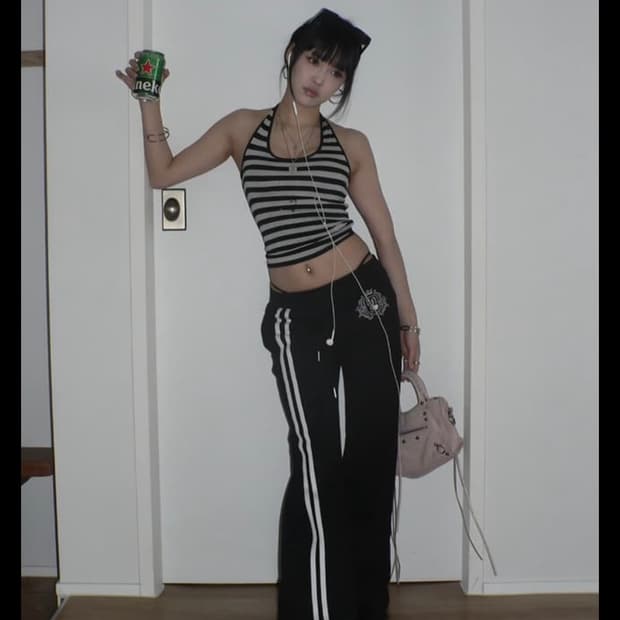 엔젤넘버555 Angelic sweat pants Black