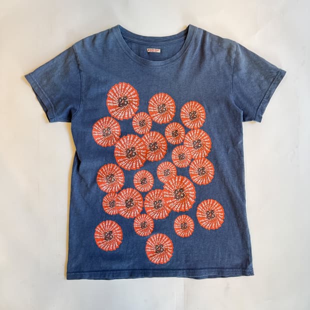 KAPITAL VINTAGE NAVY PRINT TEE