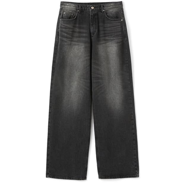 DNSR 시그니처 와이드 데님 팬츠 블랙 L