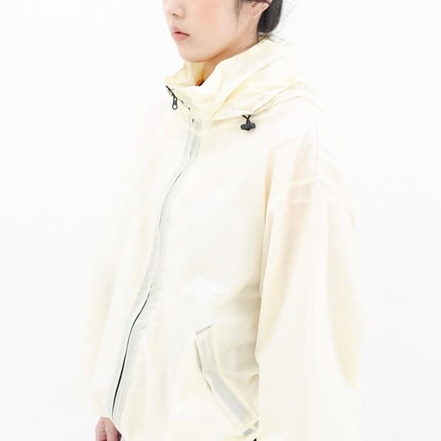 샵페어리 maxi hoodie anorak cream