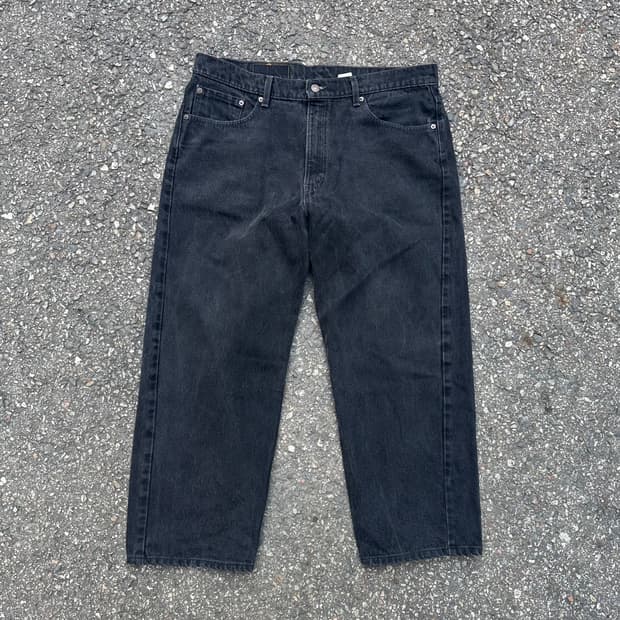 빈티지 90s 리바이스 565 블랙 데님 팬츠 
