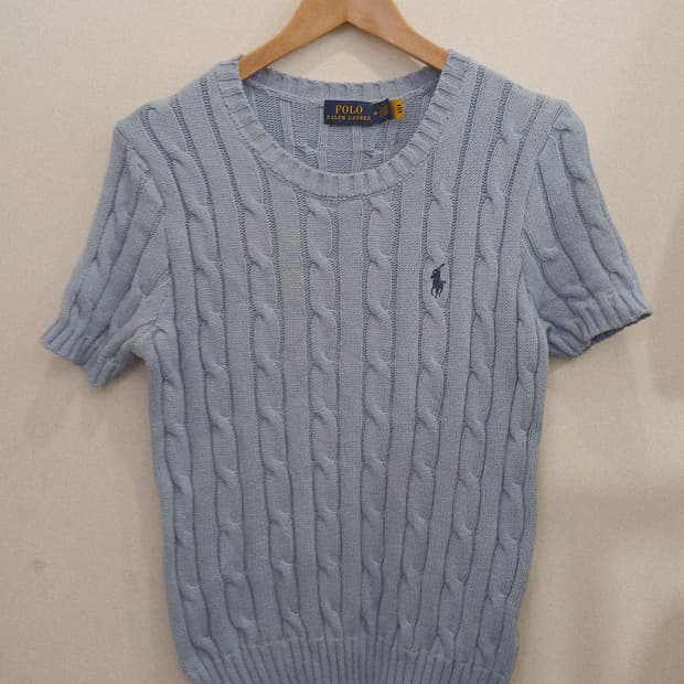 랄프포렌폴로 반팔케이블니트 M