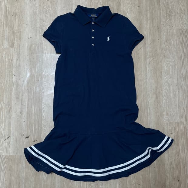 폴로 랄프로렌 여성 코튼 메쉬 폴로 PK 원피스 XL(16)