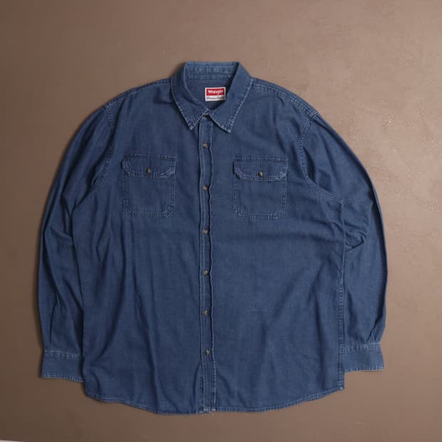 랭글러 코튼 워크셔츠 중청 A1542