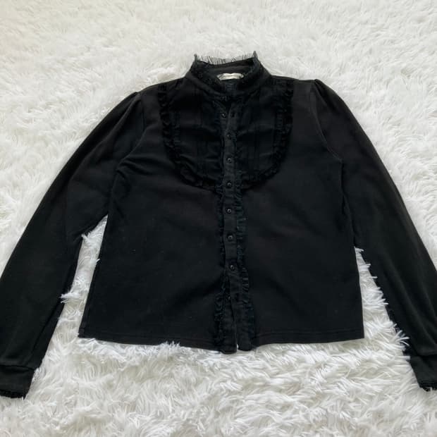 빈티지 블랙 공주 레이스 긴팔 963 y2k 스트릿 갸루 펑키 일본빈티지