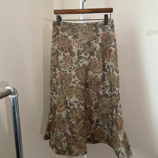 빈티지 플라워 머메이드 스커트