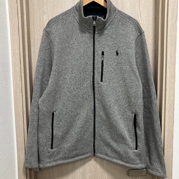 폴로 신형 기모 니트집업자켓XL/110/라이트그레이/플리스