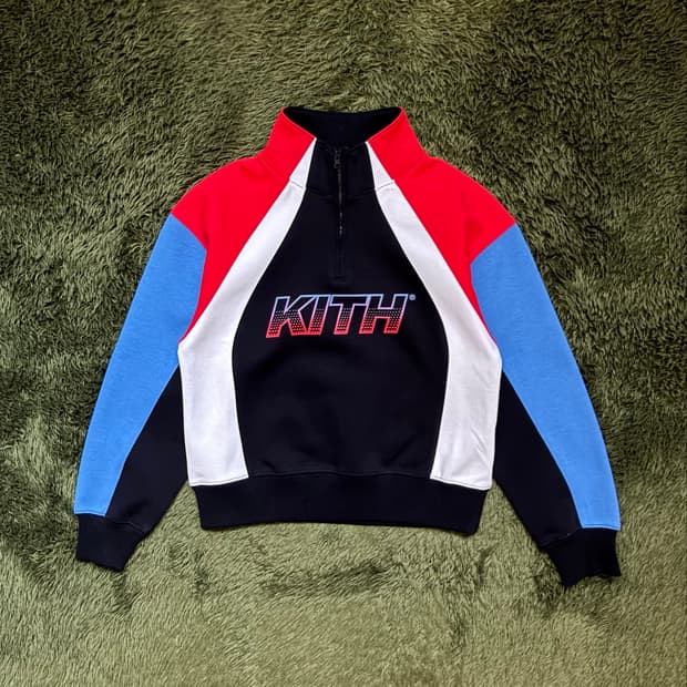 [M] Kith 키스 For 키즈 컬러블록 쿼터 집 스웻셔츠
