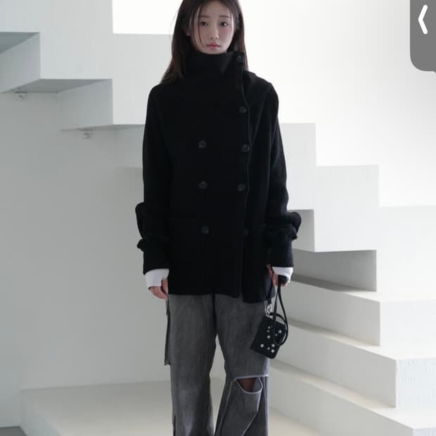 Yin&Yang 더블 버튼 블랙 가디건