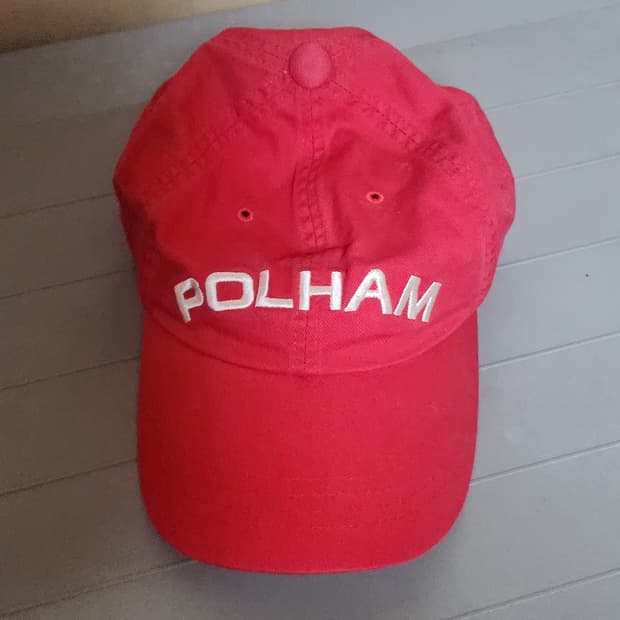 폴햄 레드 빅로고 카죽스트랩 코튼 볼캡모자/F 사이즈 상태굿 가격인하