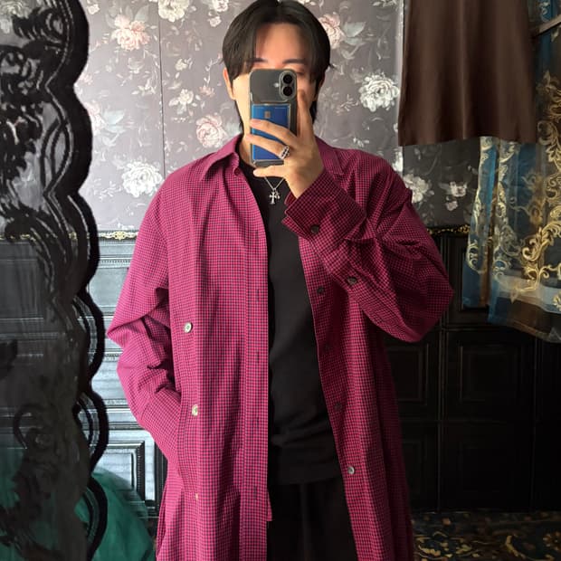 a185) 우영미 20fw 깅엄 체크셔츠