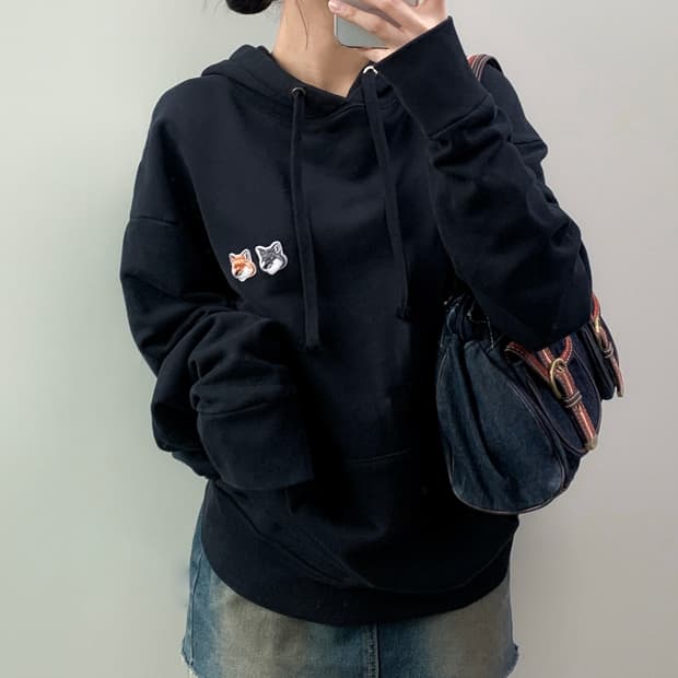 메종키츠네 더블 폭스 후드티
