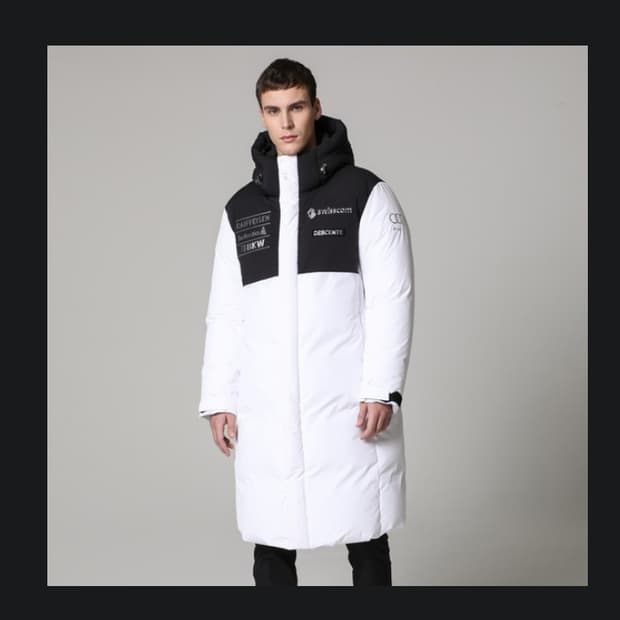 데상트 스위스 스키팀 엣지 와펜  롱패딩 점퍼