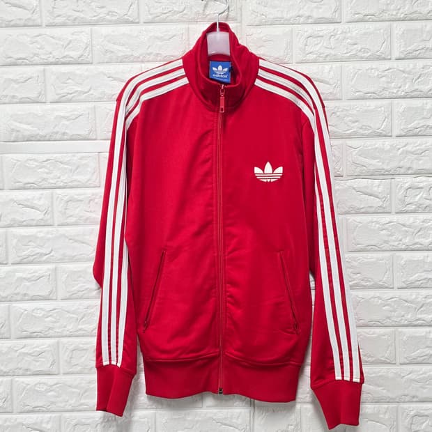 택포_ 아디다스 파이어버드 레드 3선 트랙탑 져지 M