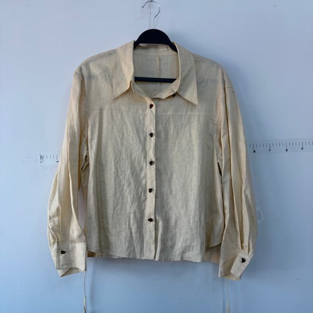 더엣지 아이보리 린넨 남방 자켓