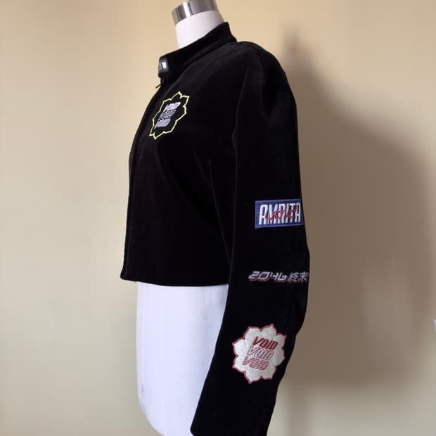 혜인서 크롭 코듀로이 바이커 자켓