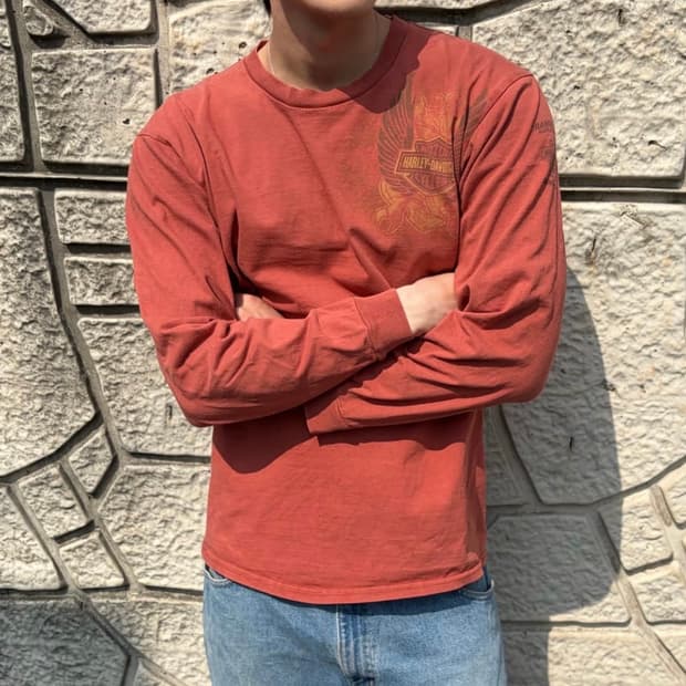 할리데이비슨 빈티지 백로고 롱슬리브