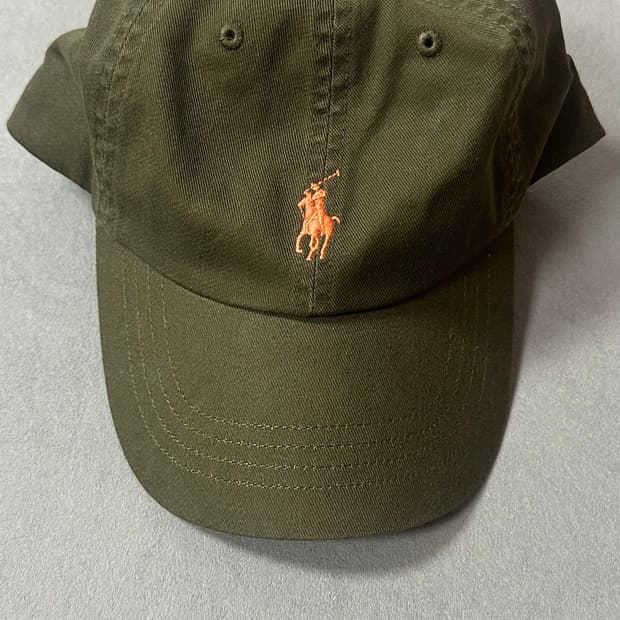 폴로랄프로렌 polo 코튼 치노 볼캡 카키 오렌지포니