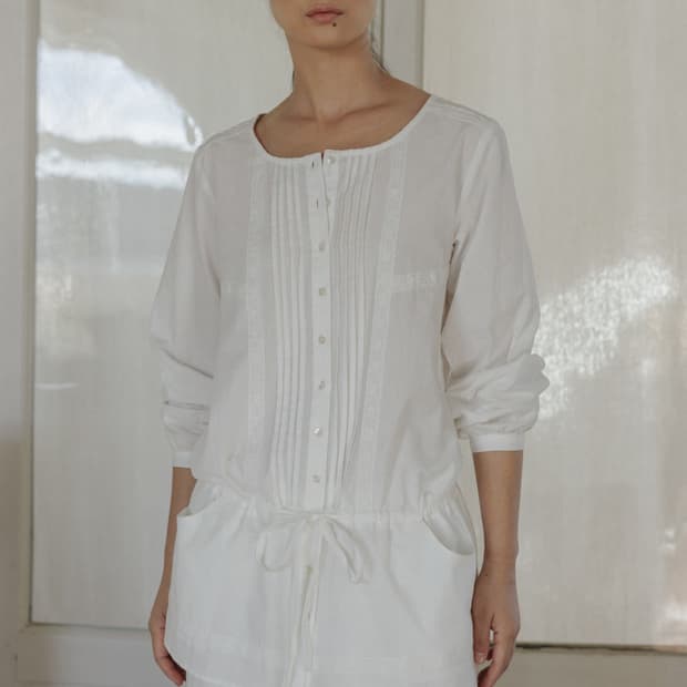 [farven] ATILA LACE STRING BLOUSE_IVORY