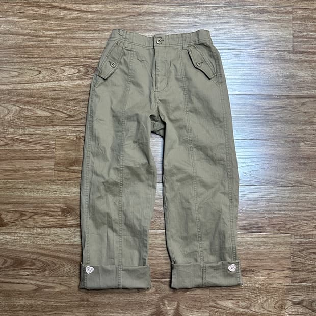 빈티지 단추 카프리 팬츠 바지 긱시크 모리걸 코이세이오깔 그런지 페어리