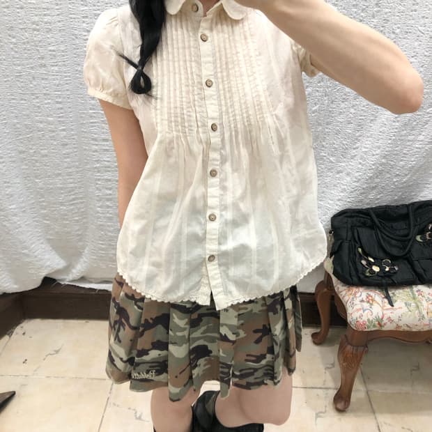 ivory lovely puff blouse