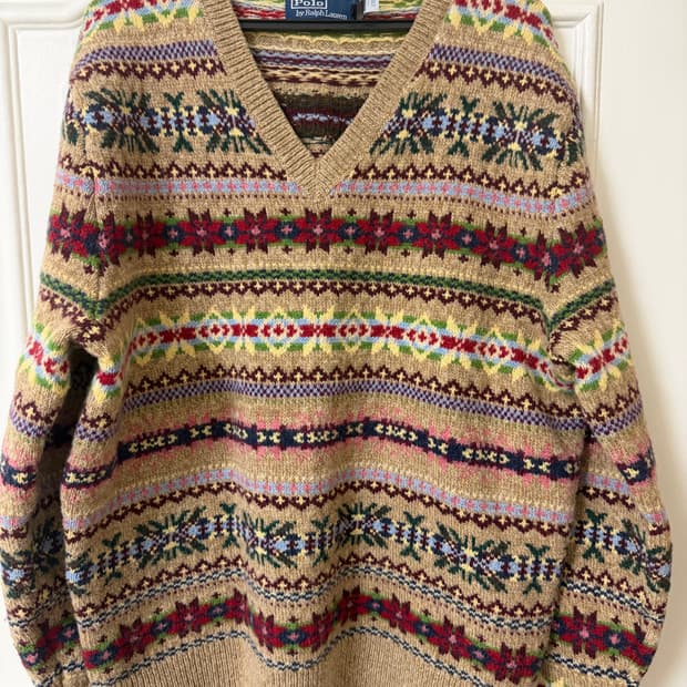 폴로랄프로렌 페어아일 울 v넥 울스웨터