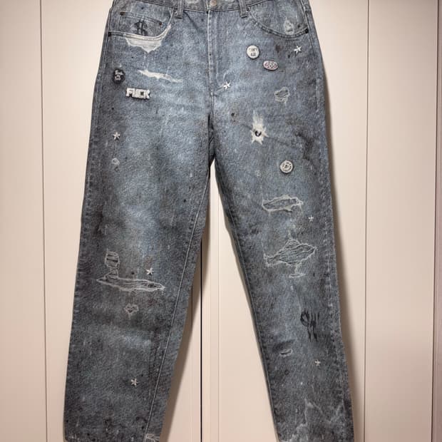 [30] 슈프림 HJR 트롱프뢰유 루즈핏 진블루