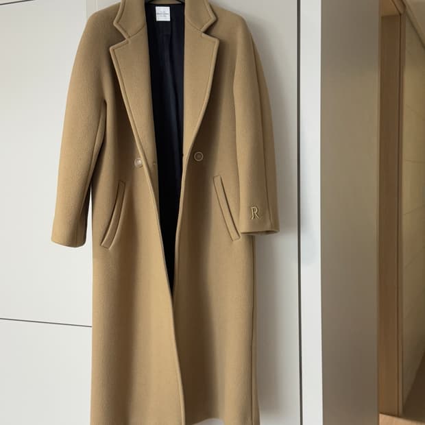 🖤 라움(Raum) 프랑스 브랜드 Roseanna 카멜 버진울 롱코트