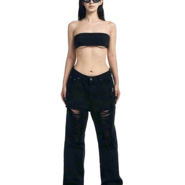 오도어 Black damage jean 데미지 진 팬츠