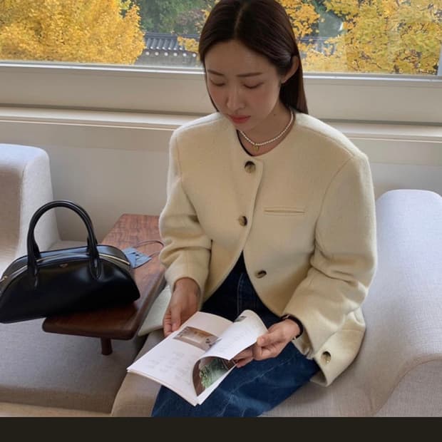 프레클서울 크림 알파카 자켓 (차정원착용)