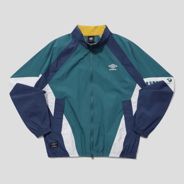 엄브로 팝러쉬 컬러블럭 스탠넥 바람막이 자켓 그린 115사이즈