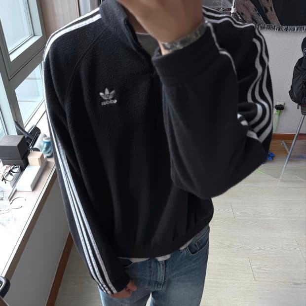 아디다스 파이어버드 플리스 아노락 자켓