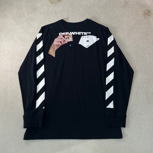 105 오프화이트 랜드카드 롱슬리브 티셔츠