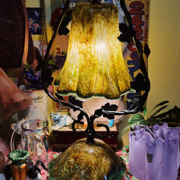 70s 한정 이와타 엔틱 포도 넝쿨 특대형 램프