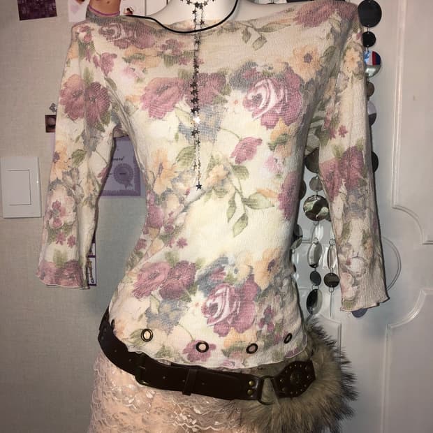 oriental hippie flower top