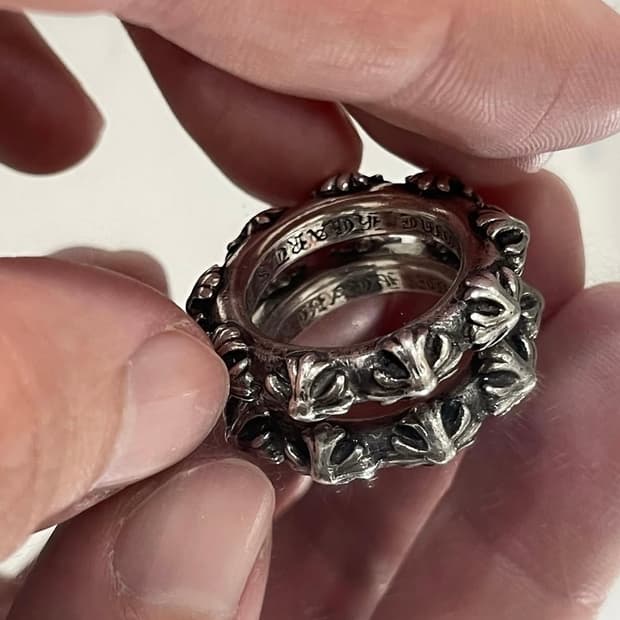 [US10] 크롬하츠 크로스 밴드 실버 링