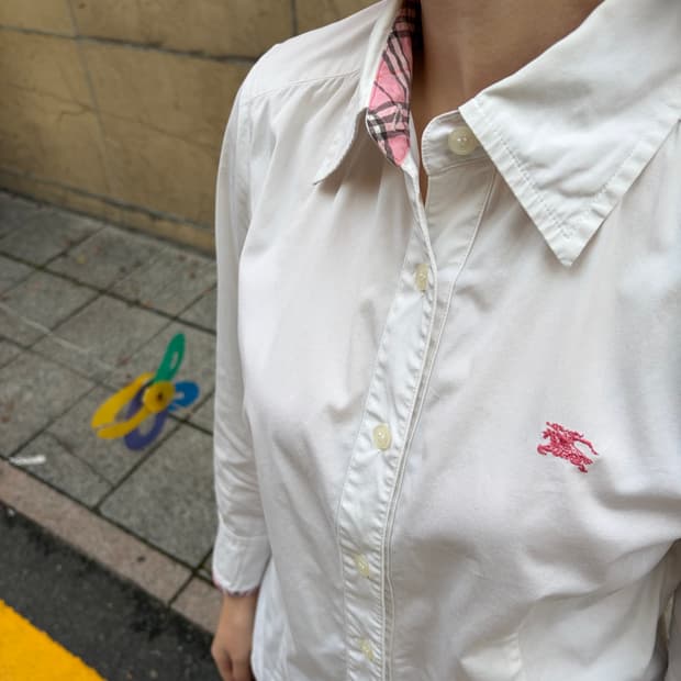 버버리 노바체크 핑크 셔츠