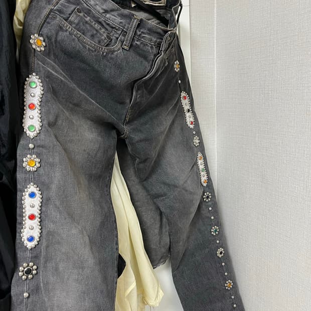 32/ 캐피탈 젬스톤 데님 흑청
