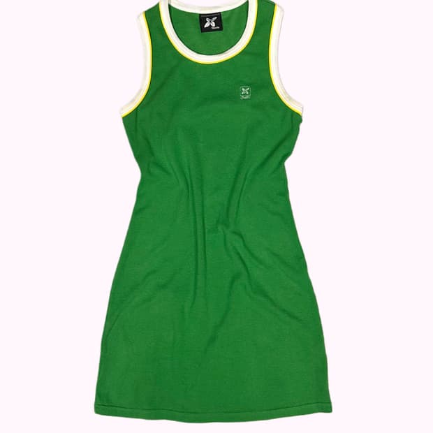 sporty green sleeveless dress