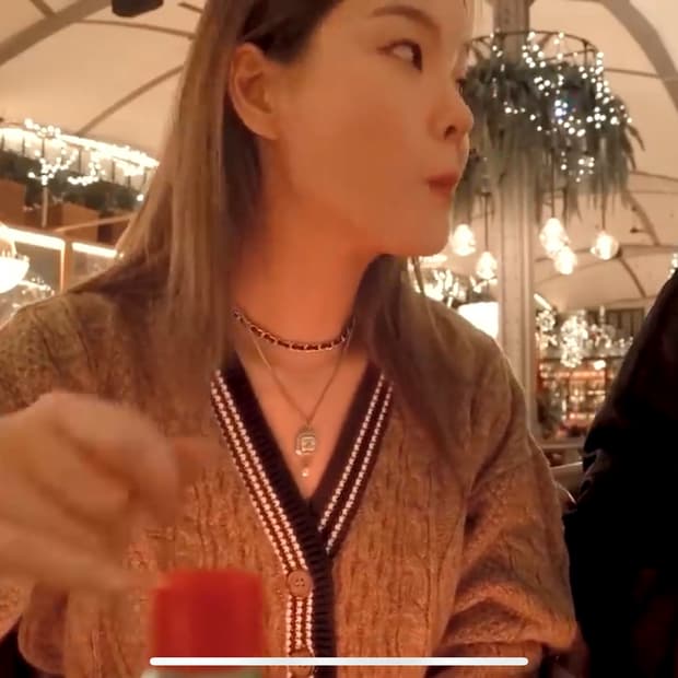 넘버링 체인가죽스트랩 목걸이 (유튜버 희주 착용)