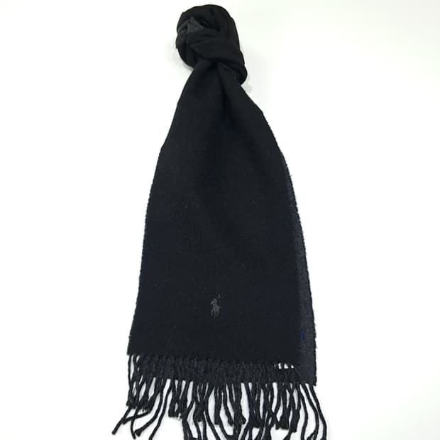 MX508 폴로 90s 이태리판 울 양면 블랙차콜 머플러목도리