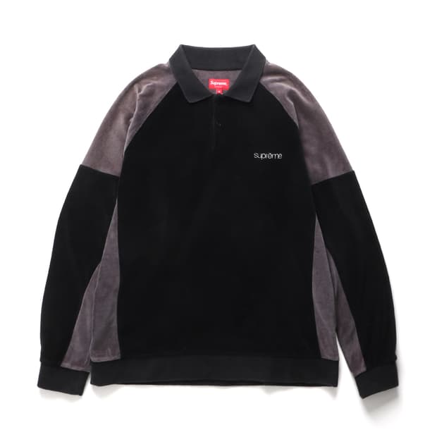 슈프림 SupremePaneled Velour L/S Polo