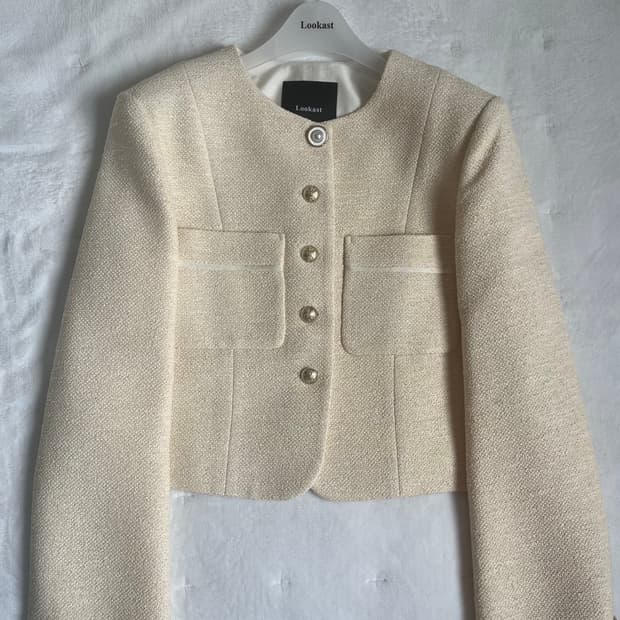 (새상품) 룩캐스트 모스 트위드 자켓