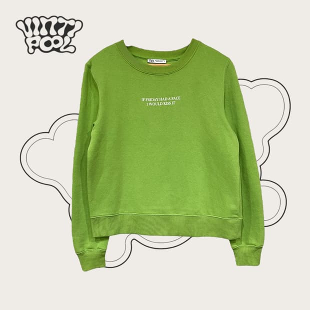 ZARA 자라 크루넥 기모 맨투맨 M