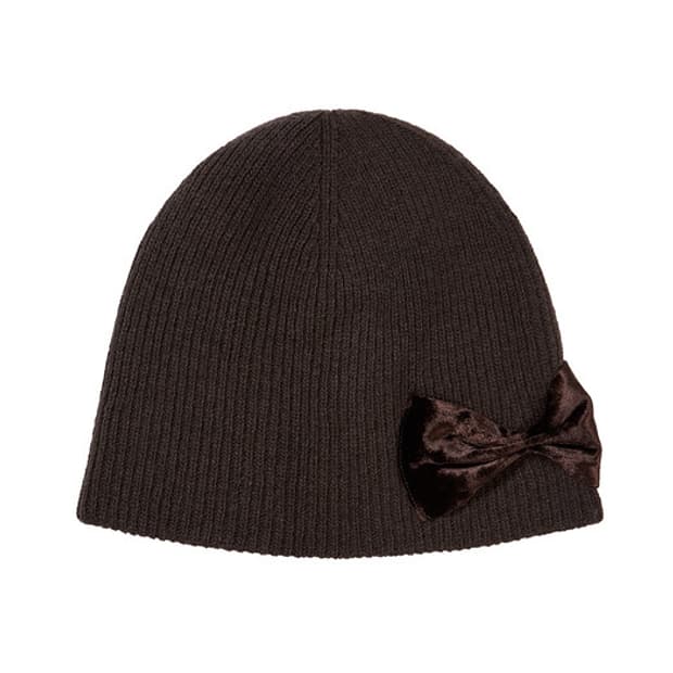 마지셔우드 리본 로고 니트 비니 브라운 RIBBON LOGO KNIT