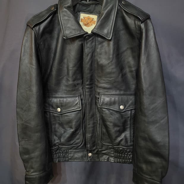 HARLEY DAVIDSON 할리데이비슨 빈티지 리얼 레더 라이더 자켓