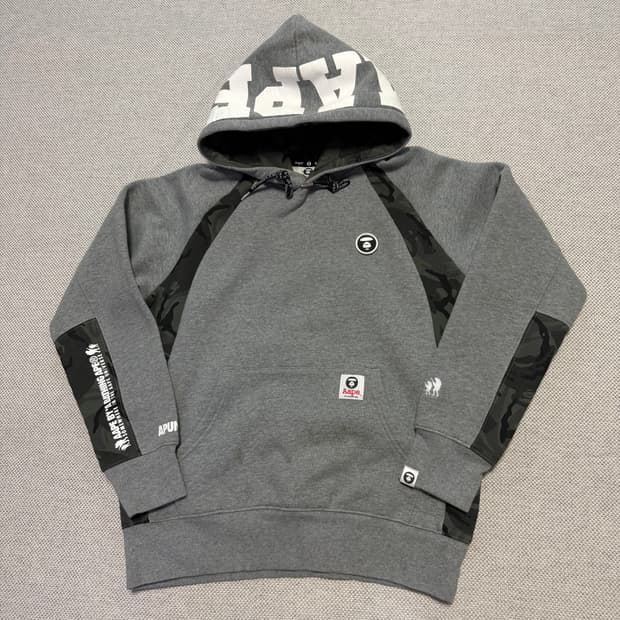 에이프 Aape 그레이 카모플라쥬 후드티