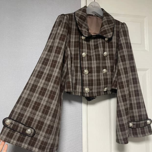 엑시즈팜 체크 은장 자켓